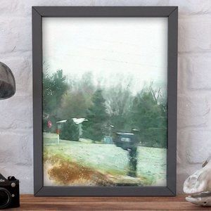 Framed‎ Watercolor forest  wall art
